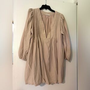 Women's Beige puff sleeve dress